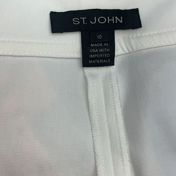 ST.JOHN Audrey Cream Stretch Pants Size 10 NWT $595 - Picture 7 of 11